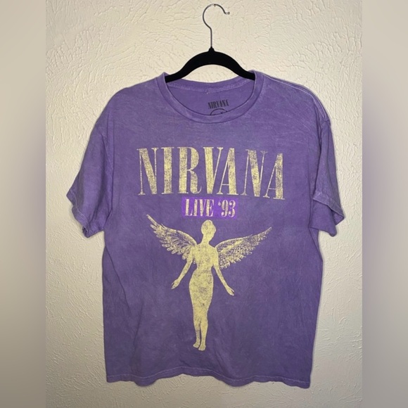 Nirvana Purple In Utero Tour ’93 Graphic Tee Size L Band Shirt Cotton NWOT - Picture 2 of 7